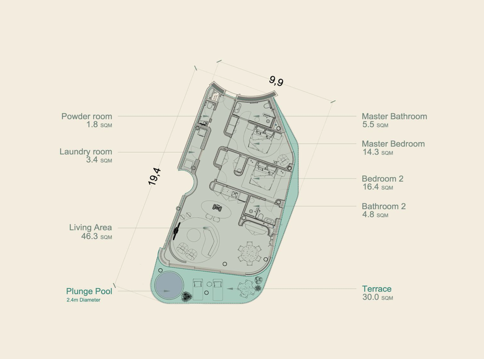 Villas for sale ibiza- the 2 suites pacha residence 4