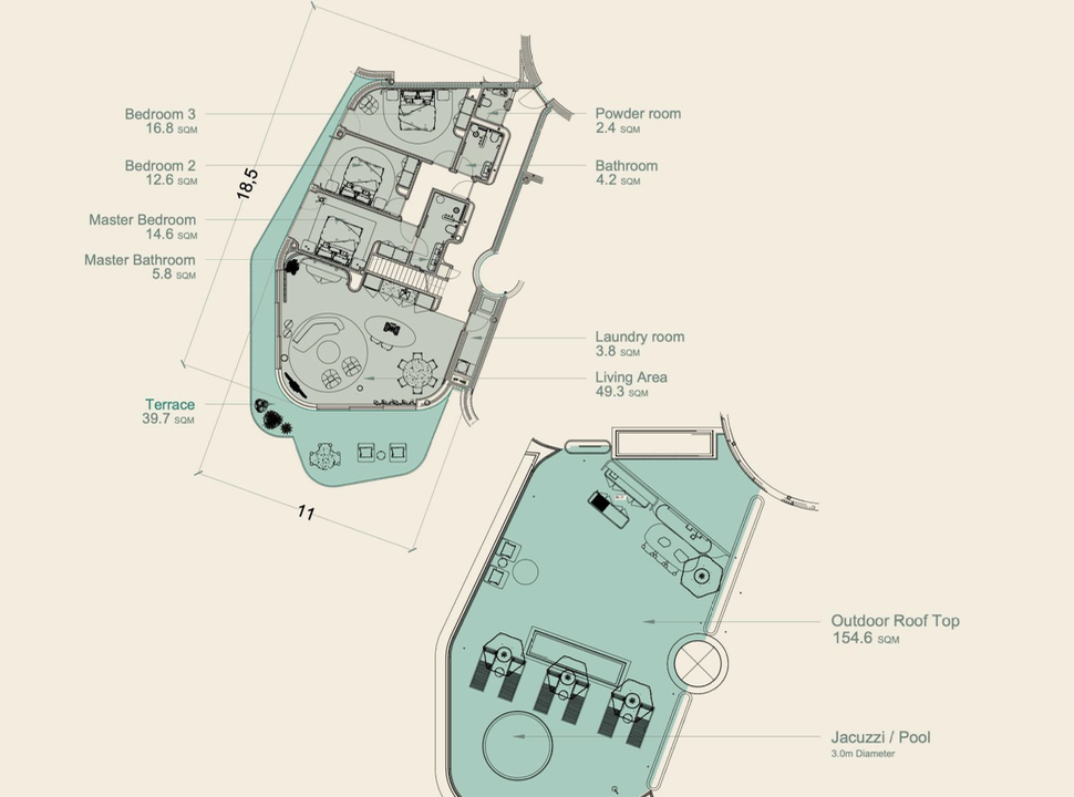 Villas for sale ibiza- the 3 penthousr pacha residence 5